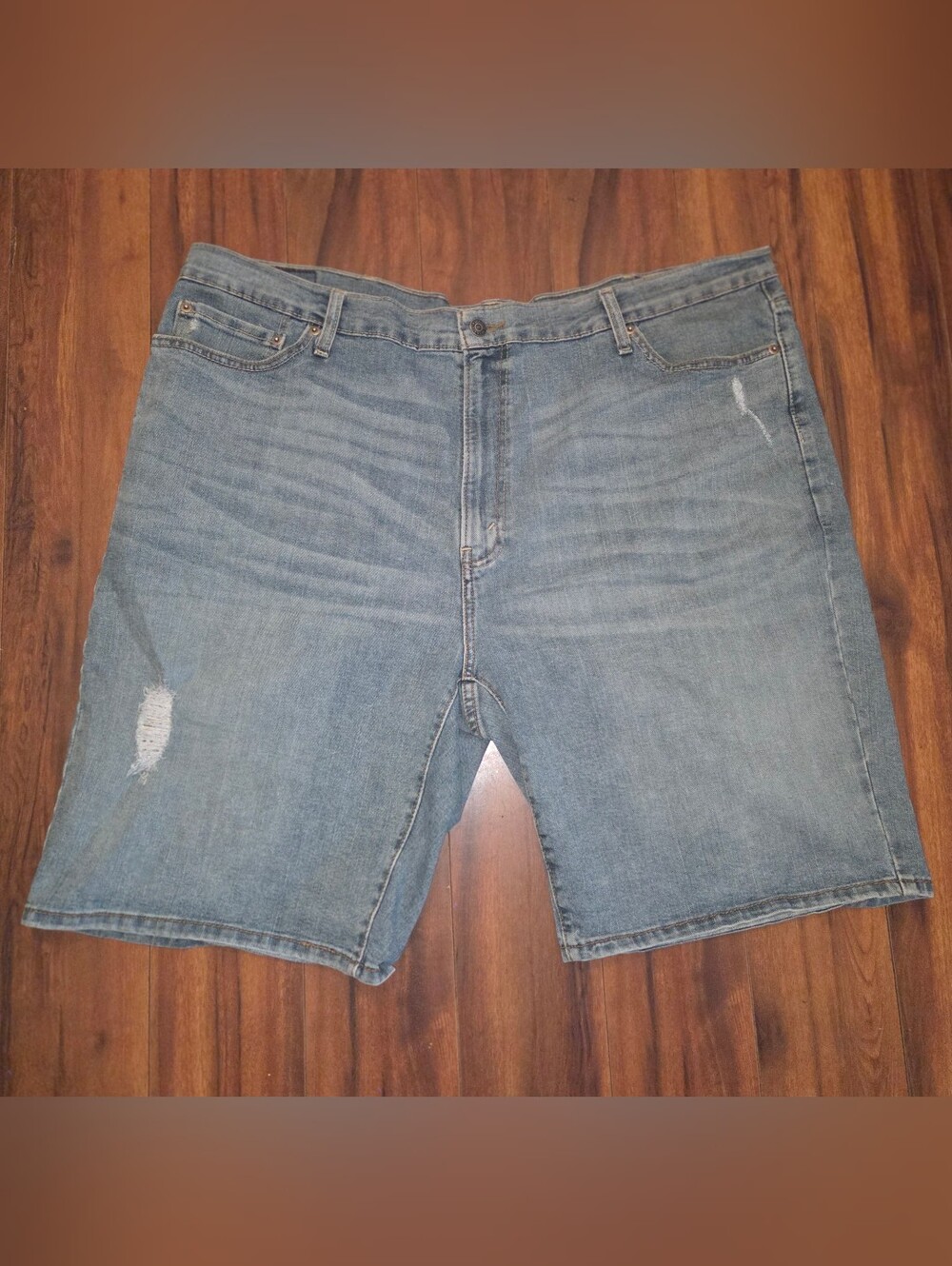 VGUC Men's Levi Strauss Athletic Factory Distressed Big & Tall Denim Shorts 44